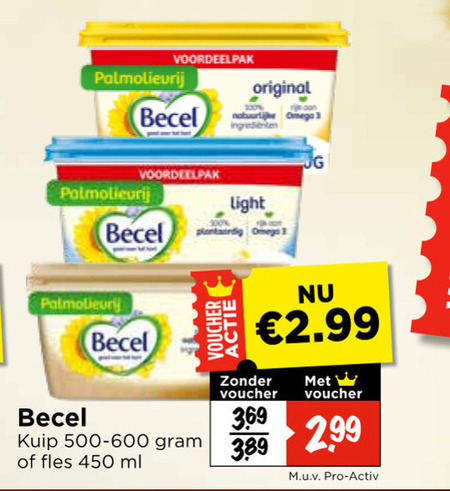 Becel   margarine, olie en vetten folder aanbieding bij  Vomar - details
