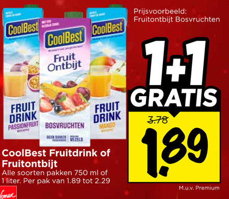 Coolbest   fruitdrank folder aanbieding bij  Vomar - details