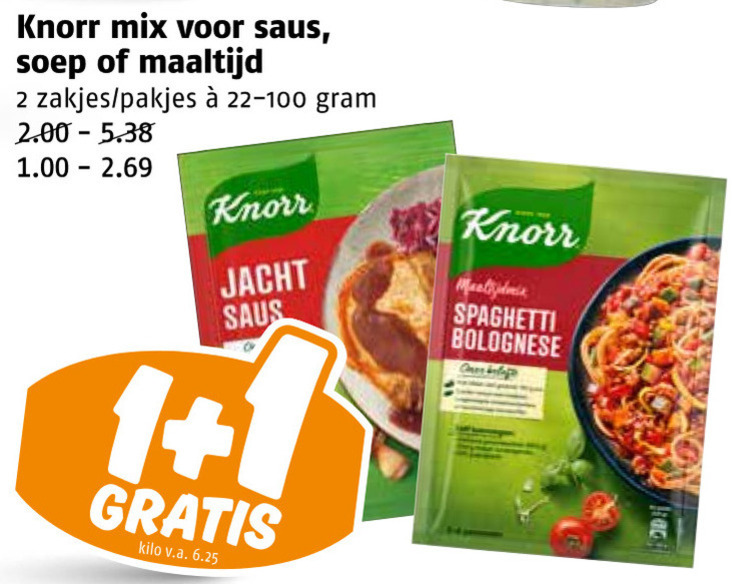 Knorr   saus, maaltijdmix folder aanbieding bij  Poiesz - details
