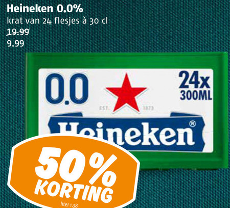 Heineken 0.0   krat bier folder aanbieding bij  Poiesz - details