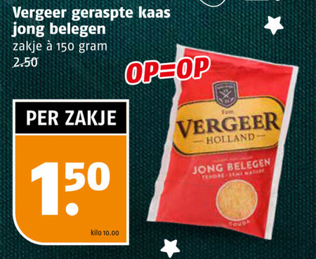 Vergeer   geraspte kaas folder aanbieding bij  Poiesz - details