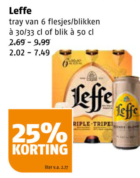 Leffe   blikje bier folder aanbieding bij  Poiesz - details