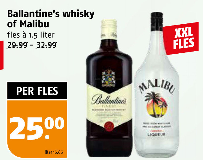 Malibu   whisky, likeur folder aanbieding bij  Poiesz - details