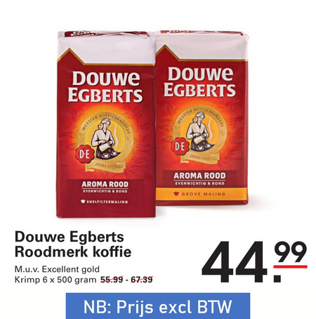 Douwe Egberts   koffie folder aanbieding bij  Sligro - details