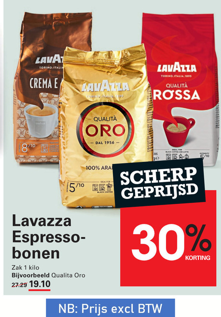 Lavazza   koffiebonen folder aanbieding bij  Sligro - details