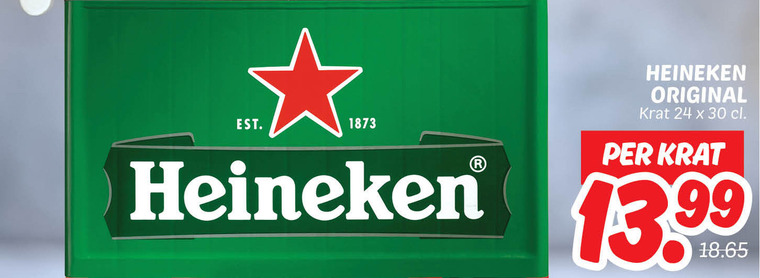Heineken   krat bier folder aanbieding bij  Dekamarkt - details
