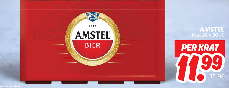 Amstel   krat bier folder aanbieding bij  Dekamarkt - details
