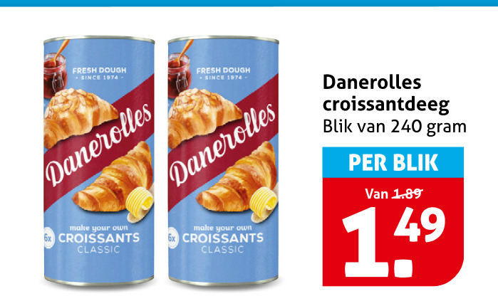Danerolles   croissantdeeg folder aanbieding bij  Hoogvliet - details