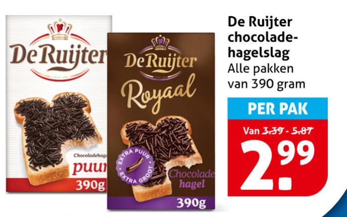 De Ruijter   hagelslag folder aanbieding bij  Hoogvliet - details
