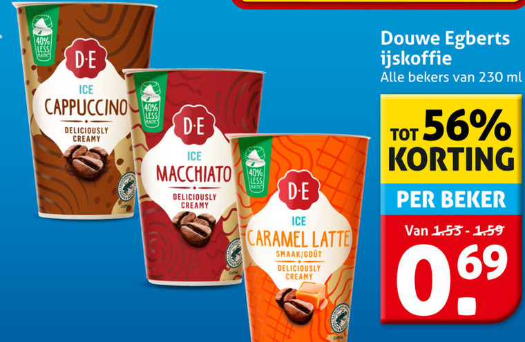 Douwe Egberts   ijskoffie folder aanbieding bij  Hoogvliet - details