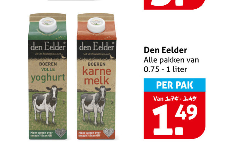 Den Eelder   melk, karnemelk folder aanbieding bij  Hoogvliet - details