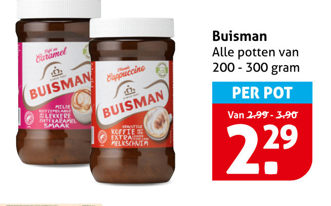 Buisman   oploskoffie folder aanbieding bij  Hoogvliet - details