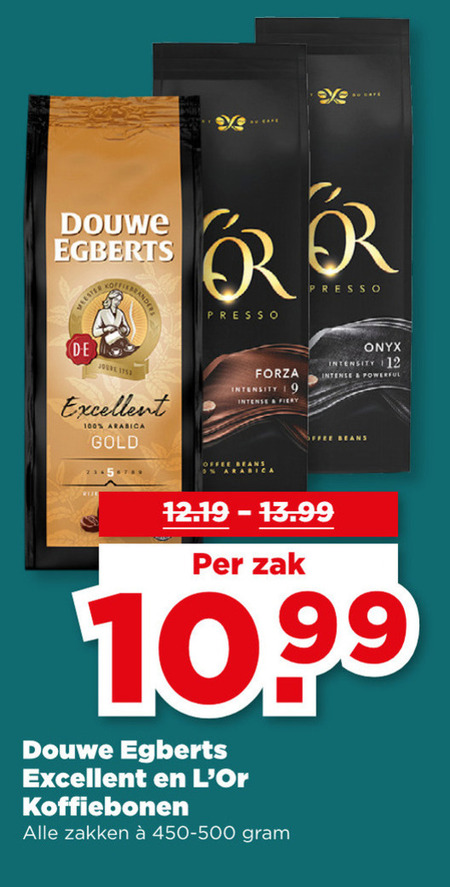 Douwe Egberts   koffiebonen folder aanbieding bij  Plus - details