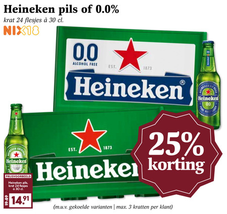 Heineken   krat bier folder aanbieding bij  Boons&nbsp;Markt - details