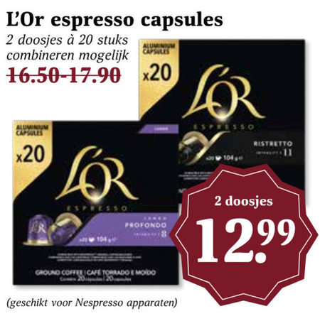 Douwe Egberts L Or   koffiecups folder aanbieding bij  MCD&nbsp;Supermarkt&nbsp;Basis - details
