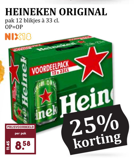 Heineken   blikje bier folder aanbieding bij  MCD&nbsp;Supermarkt&nbsp;Basis - details