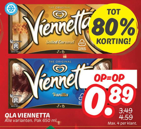 Ola Viennetta   ijstaart folder aanbieding bij  Dekamarkt - details