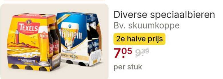 texels affligem speciaalbieren skuumkoppe blond 0.0 2e halve stuk folder aanbieding bij Picnic Affligem speciaalbier folder aanbieding bij Picnic - details
