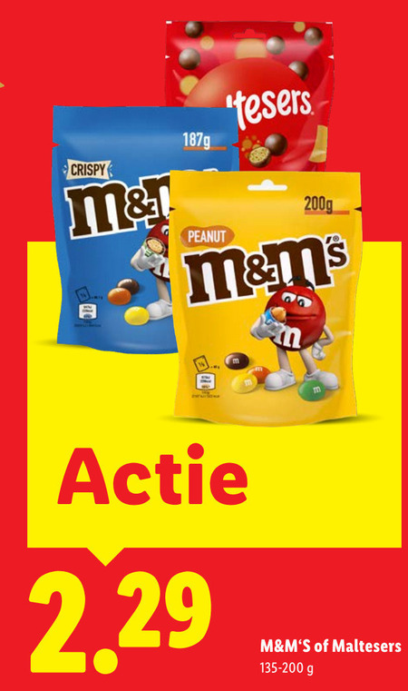 M en Ms   chocolade, chocoladepindas folder aanbieding bij  Lidl - details