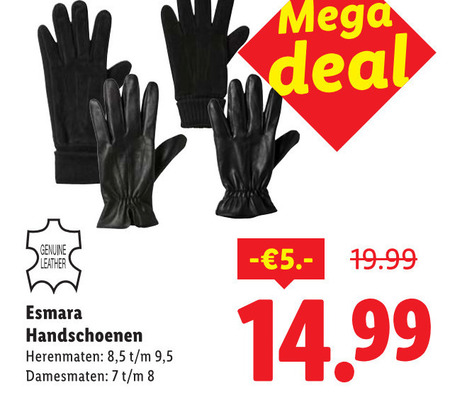 tuinhandschoenen herenhandschoenen 7 8 mega deal genuine leather esmara handschoenen herenmaten 5 9 damesmaten folder aanbieding bij Lidl