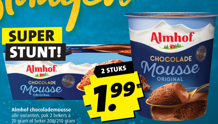 Almhof   chocolademousse folder aanbieding bij  Boni - details
