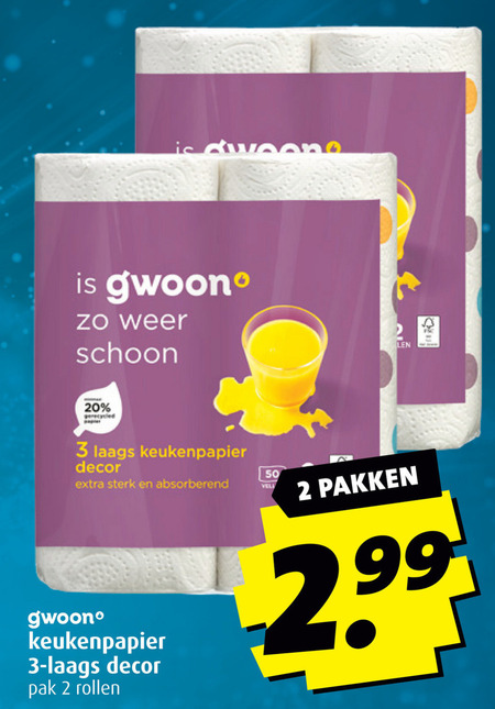 Gwoon   keukenpapier folder aanbieding bij  Boni - details