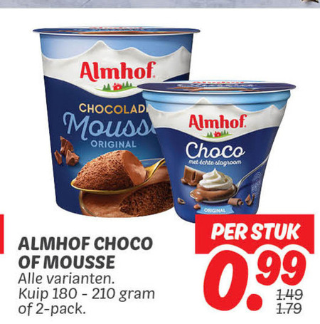 Almhof   chocolademousse folder aanbieding bij  Dekamarkt - details