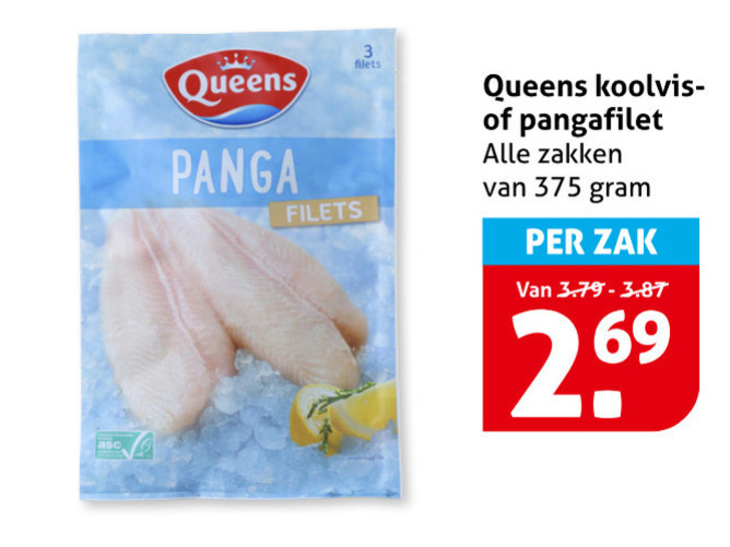 Queens   koolvis, pangasius folder aanbieding bij  Hoogvliet - details