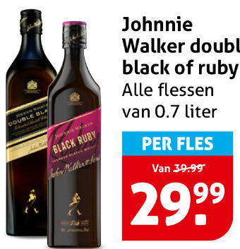 Johnnie Walker   whisky folder aanbieding bij  Hoogvliet - details