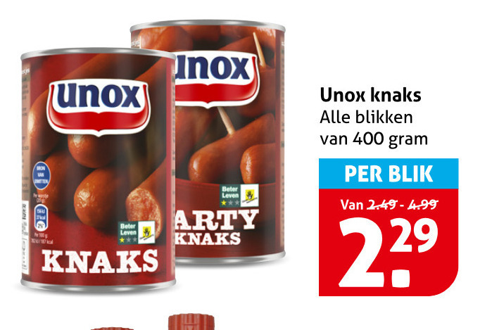 Unox   knakworst folder aanbieding bij  Hoogvliet - details