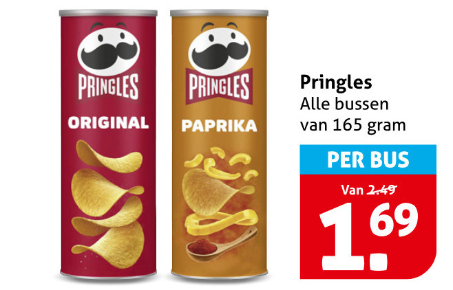 Pringles   chips folder aanbieding bij  Hoogvliet - details