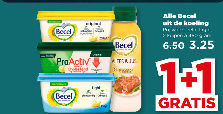 Becel   margarine, olie en vetten folder aanbieding bij  Plus - details