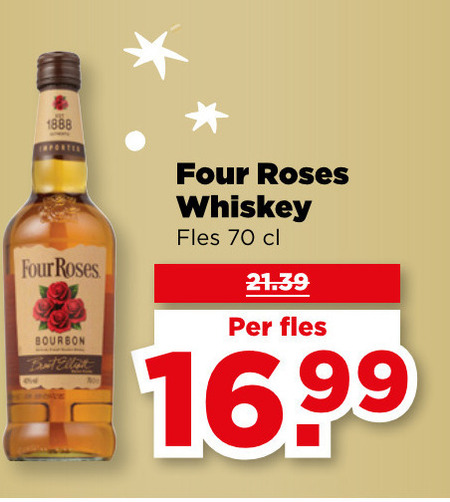Four Roses   bourbon folder aanbieding bij  Plus - details