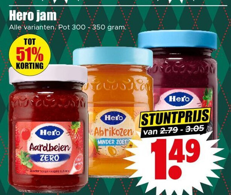 Hero   jam folder aanbieding bij  Dirk - details