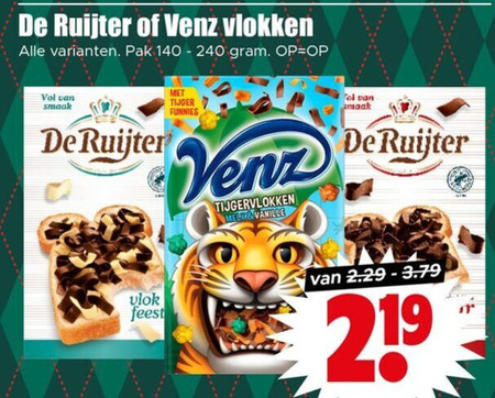 Venz   hagelslag, boterhamvlokken folder aanbieding bij  Dirk - details