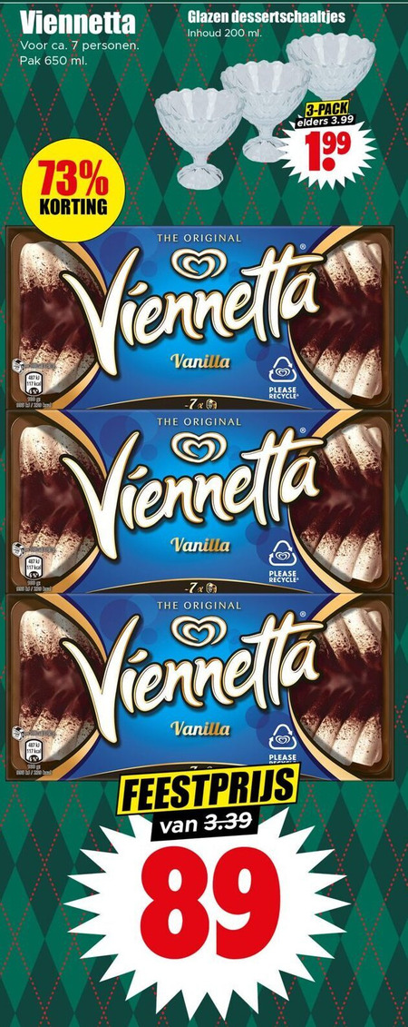 Ola Viennetta   ijstaart folder aanbieding bij  Dirk - details