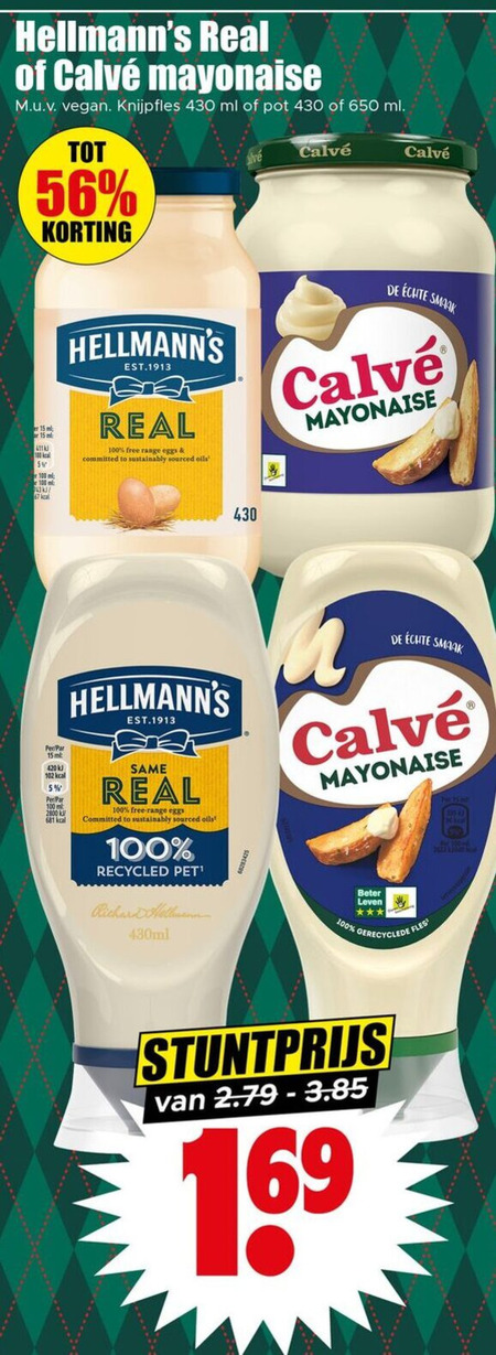 Hellmans   mayonaise folder aanbieding bij  Dirk - details