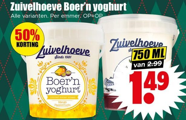 Zuivelhoeve   vruchtenyoghurt folder aanbieding bij  Dirk - details