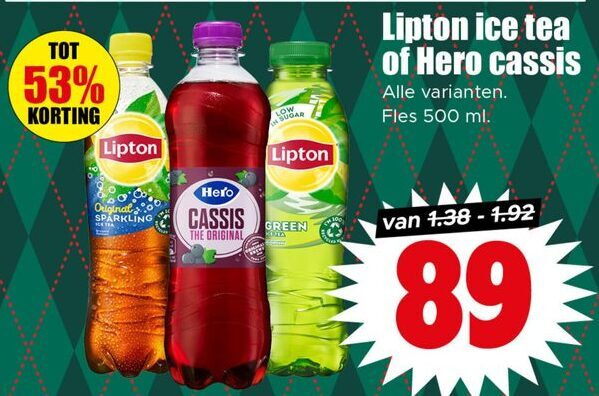 Lipton   ice tea, frisdrank folder aanbieding bij  Dirk - details