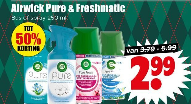 Airwick   luchtverfrisser folder aanbieding bij  Dirk - details