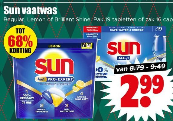 Sun   vaatwasmiddel folder aanbieding bij  Dirk - details