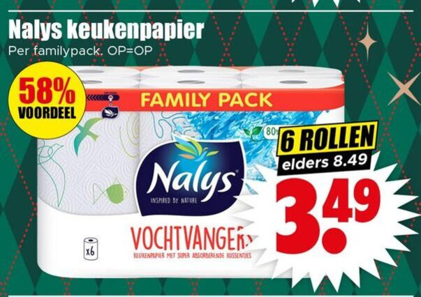 Nalys   keukenpapier folder aanbieding bij  Dirk - details