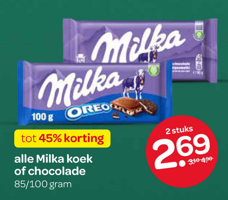 Milka   chocolade, biscuits folder aanbieding bij  Spar - details