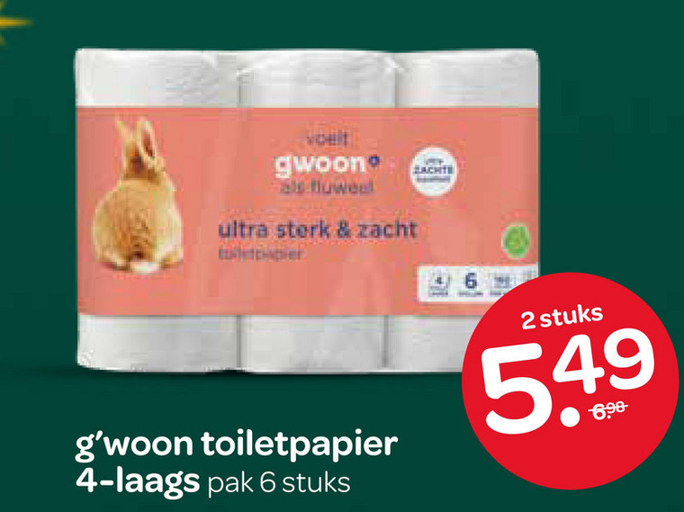 Gwoon   toiletpapier folder aanbieding bij  Spar - details