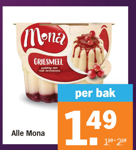 Mona   pudding folder aanbieding bij  Albert&nbsp;Heijn - details