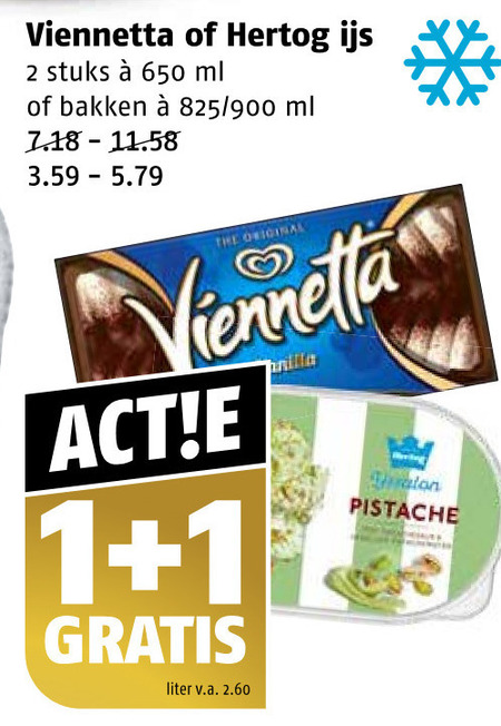 ola viennetta hertog ijsspecialiteit ijstaart 1 2 650 ijs stuks ml bakken 825 original liter v.a. caring pistache folder aanbieding bij Poiesz Hertog ijsspecialiteit, ijstaart folder aanbieding bij Poiesz - details