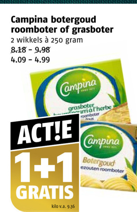 Campina   roomboter folder aanbieding bij  Poiesz - details