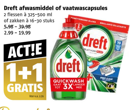 Dreft   vaatwasmiddel, afwasmiddel folder aanbieding bij  Poiesz - details