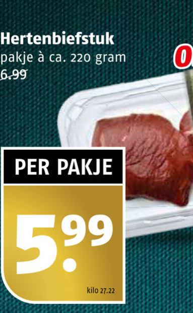 hert hertenbiefstuk pakje ca. 5 99 kilo folder aanbieding bij Poiesz