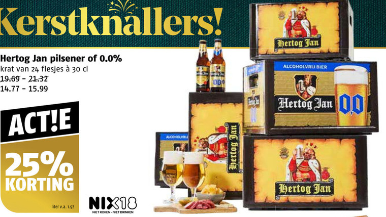 Hertog Jan   krat bier, alcoholvrij bier folder aanbieding bij  Poiesz - details